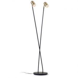 Candeeiro de pé - preto e dourado